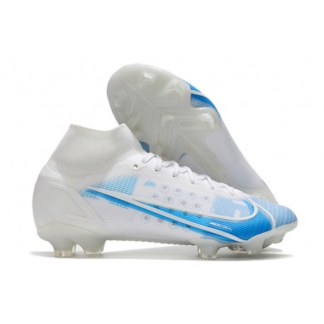 Nike Mercurial Superfly 8 Elite FG Blanc Bleu