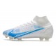 Nike Mercurial Superfly 8 Elite FG Blanc Bleu