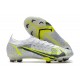 Nike Mercurial Vapor 14 Elite FG Blanc Noir Métallique Argent Volt