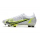 Nike Mercurial Vapor 14 Elite FG Blanc Noir Métallique Argent Volt