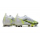 Nike Mercurial Vapor 14 Elite FG Blanc Noir Métallique Argent Volt