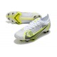 Nike Mercurial Vapor 14 Elite FG Blanc Noir Métallique Argent Volt