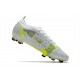 Nike Mercurial Vapor 14 Elite FG Blanc Noir Métallique Argent Volt