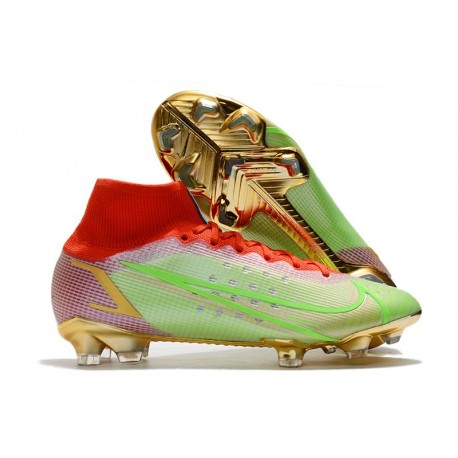 Nike Mercurial Superfly VIII Elite FG Vert Rouge Or