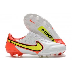 Crampons Nike Tiempo Legend 9 Elite FG Blanc Volt Carmin