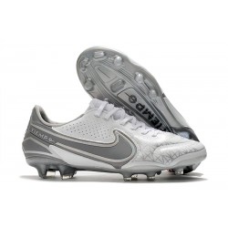 Crampons Nike Tiempo Legend 9 Elite FG Blanc Gris