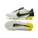 Crampons Nike Tiempo Legend 9 Elite FG Blanc Gris Foncé Noir Jaune Strike