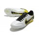 Crampons Nike Tiempo Legend 9 Elite FG Blanc Gris Foncé Noir Jaune Strike