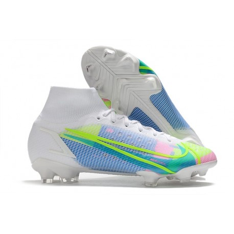 Nike Mercurial Superfly VIII Elite FG Blanc Bleu