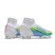 Nike Mercurial Superfly VIII Elite FG Blanc Bleu