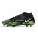 Nike Phantom GT2 Elite DF FG Noir Platine Métallique Vert Strike