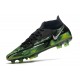 Nike Phantom GT2 Elite DF FG Noir Platine Métallique Vert Strike