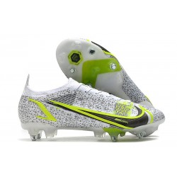 Nike Mercurial Vapor 14 Elite SG Pro Silver Safari - Blanc Noir Argenté Jaune Fluo