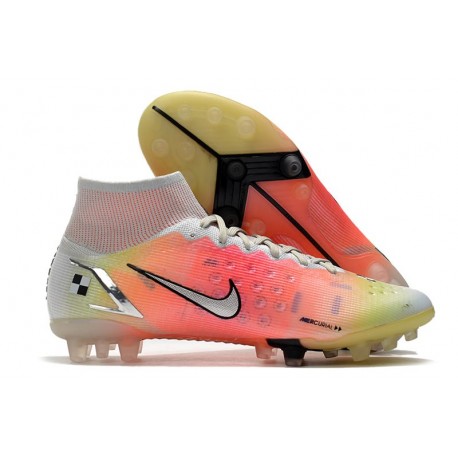 Nike Mercurial Superfly 8 Elite AG Pro Blanc Rose Jaune