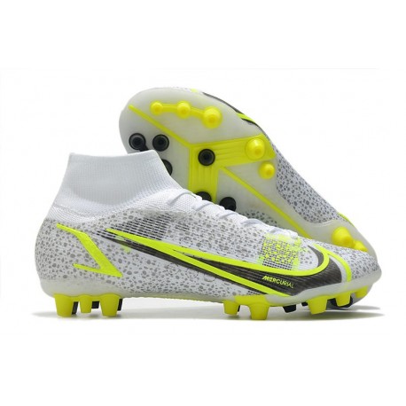 Nike Mercurial Superfly 8 Elite AG Pro Silver Safari - Blanc Noir