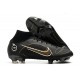 Nike Mercurial Superfly 8 Elite FG Noir Or Métallique Argent Métallique