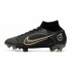 Nike Mercurial Superfly 8 Elite FG Noir Or Métallique Argent Métallique