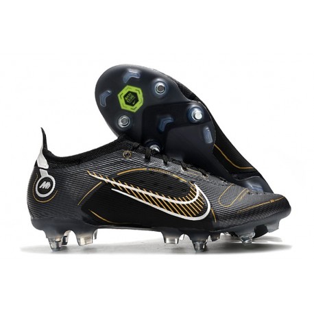 Nike Mercurial Vapor 14 Elite SG Pro Noir Or Métallique Argent Métallique