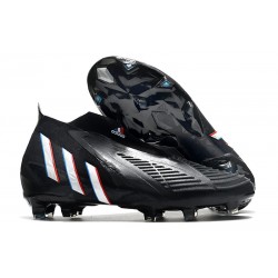 adidas Predator Edge+ FG Crampons Noir Blanc Rouge Vif