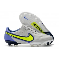 Crampons Nike Tiempo Legend 9 Elite FG Gris Brouillard Volt Sapphire