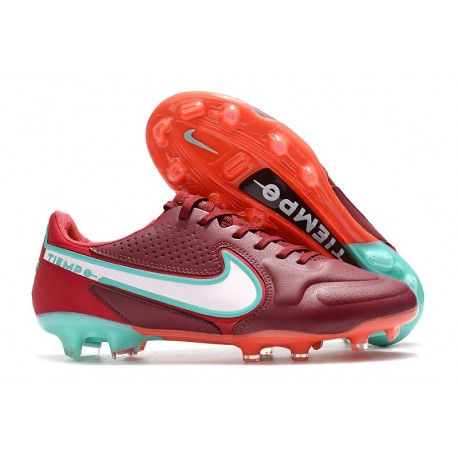 Crampons Nike Tiempo Legend 9 Elite FG Rouge Equipe Blanc Hibiscus Mystique