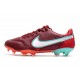 Crampons Nike Tiempo Legend 9 Elite FG Rouge Equipe Blanc Hibiscus Mystique