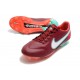 Crampons Nike Tiempo Legend 9 Elite FG Rouge Equipe Blanc Hibiscus Mystique