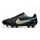 Crampons Nike Tiempo Legend 9 Elite FG Noir Or Jaune