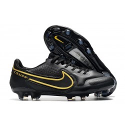 Crampons Nike Tiempo Legend 9 Elite FG Noir Gris Foncé Métallique Anthracite