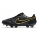 Crampons Nike Tiempo Legend 9 Elite FG Noir Gris Foncé Métallique Anthracite