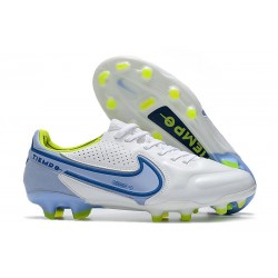 Crampons Nike Tiempo Legend 9 Elite FG Blanc Bleu