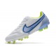 Crampons Nike Tiempo Legend 9 Elite FG Blanc Bleu