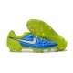 Nouveau Chaussure de Foot Nike Tiempo Legend FG Bleu Lagon Blanc Volt Noir