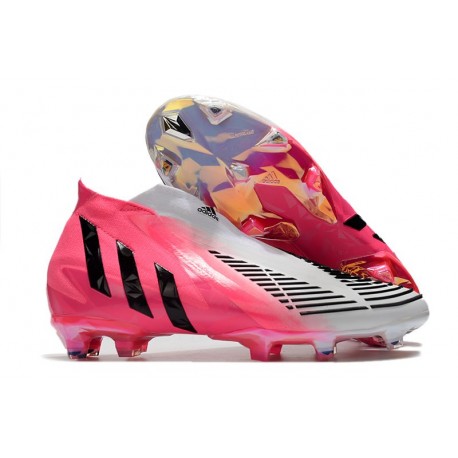 adidas Predator Edge+ FG Crampons LZ+ Solar Rose Noir Blanc