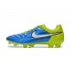 Nouveau Chaussure de Foot Nike Tiempo Legend FG Bleu Lagon Blanc Volt Noir