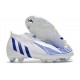 adidas Predator Edge+ FG Crampons Blanc Bleu Hi Res Blanc