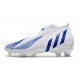 adidas Predator Edge+ FG Crampons Blanc Bleu Hi Res Blanc