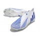 adidas Predator Edge+ FG Crampons Blanc Bleu Hi Res Blanc