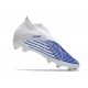 adidas Predator Edge+ FG Crampons Blanc Bleu Hi Res Blanc