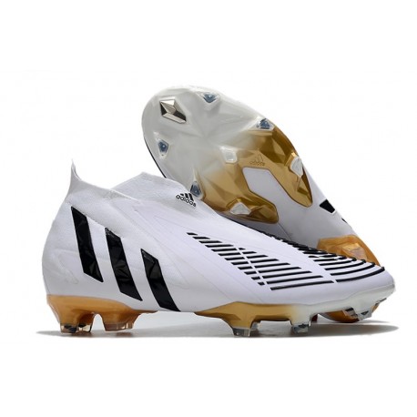 adidas Predator Edge+ FG Crampons Blanc Or Noir