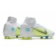 Nike Mercurial Superfly 8 Elite FG Blanc Bleu Jaune