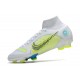 Nike Mercurial Superfly 8 Elite FG Blanc Bleu Jaune