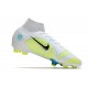 Nike Mercurial Superfly 8 Elite FG Blanc Bleu Jaune