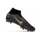 Nike Mercurial Superfly 8 Elite AG Pro Noir Or Métallique Argent