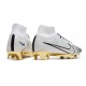 Nike Air Zoom Mercurial Superfly 9 Elite FG Blanc Or Noir