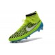 Crampons Football Magista Obra FG Chaussure Homme Volt Blanc Bleu Lagon Noir