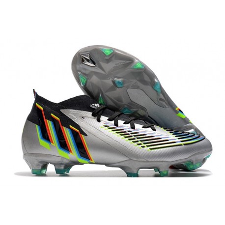 Neuf adidas Predator Edge.1 FG Argent Métallique Noir Jaune Solaire