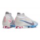 Nike Air Zoom Mercurial Superfly IX Elite FG Blanc Bleu