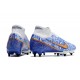 Nike Zoom Mercurial Superfly 9 Elite SG Blanc Bleu