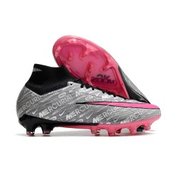 Nike Air Zoom Mercurial Superfly IX Elite XXV FG Argent Métallique Hyper Rose Noir